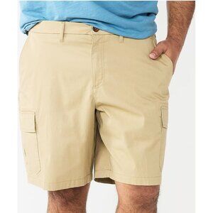 Croft & Barrow Mens Cargo Shorts 44 Beige Classic Twill Cotton Relaxed Pockets